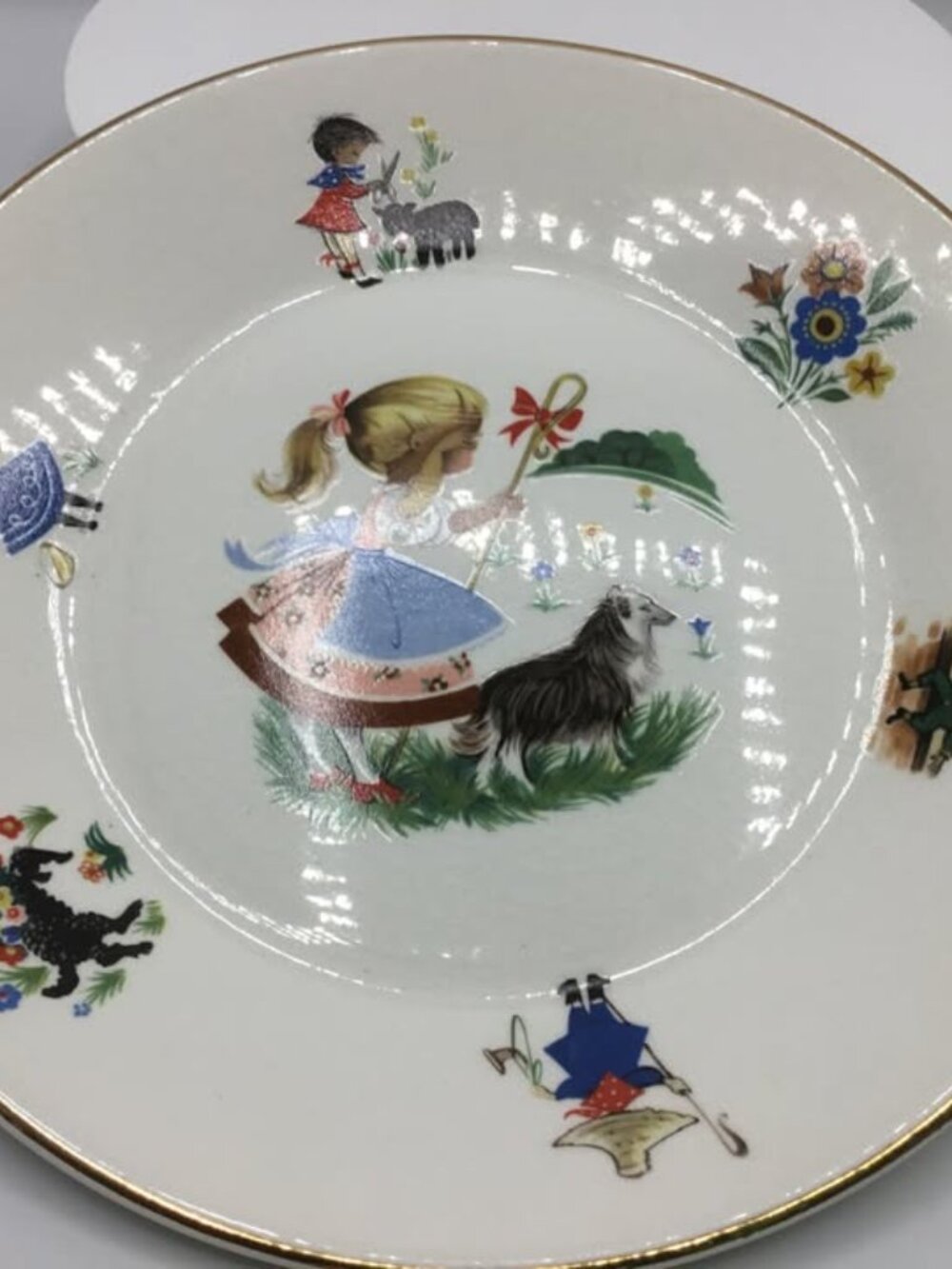 Vintage nursery rhyme china, Arklow Ireland plate, Nursery decor